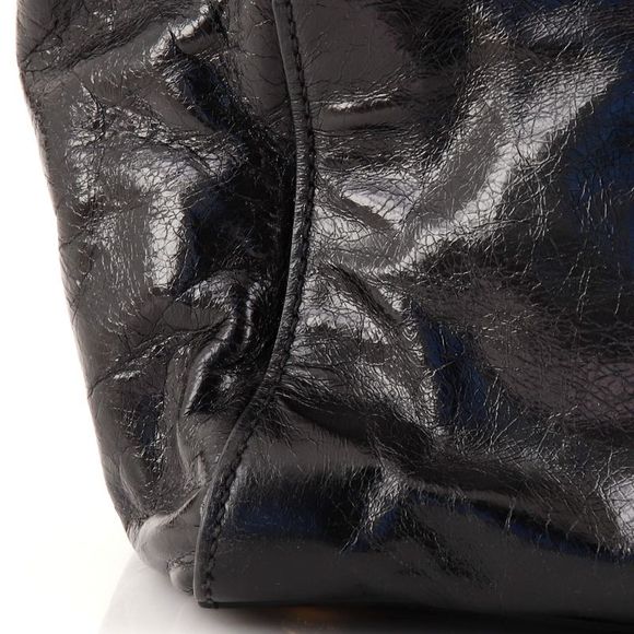 Prada Front Pocket Wing Convertible Tote Glazed Leather Black - Picture 4 of 10